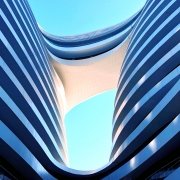 Diseño conceptual edificio moderno fachada